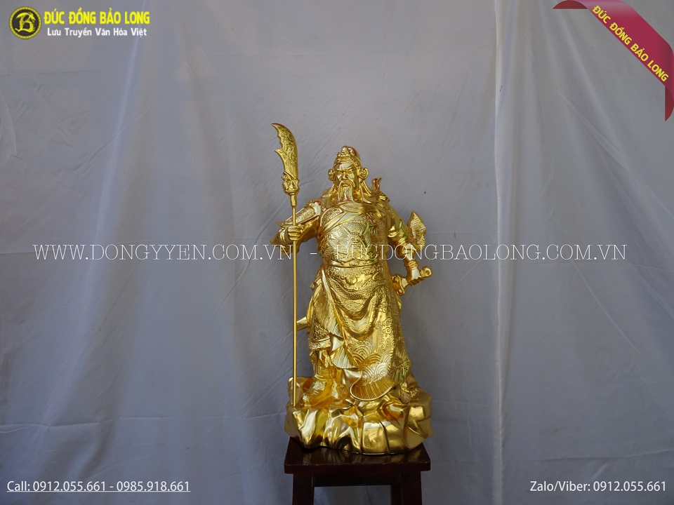 tượng quan công bằng đồng dát vàng