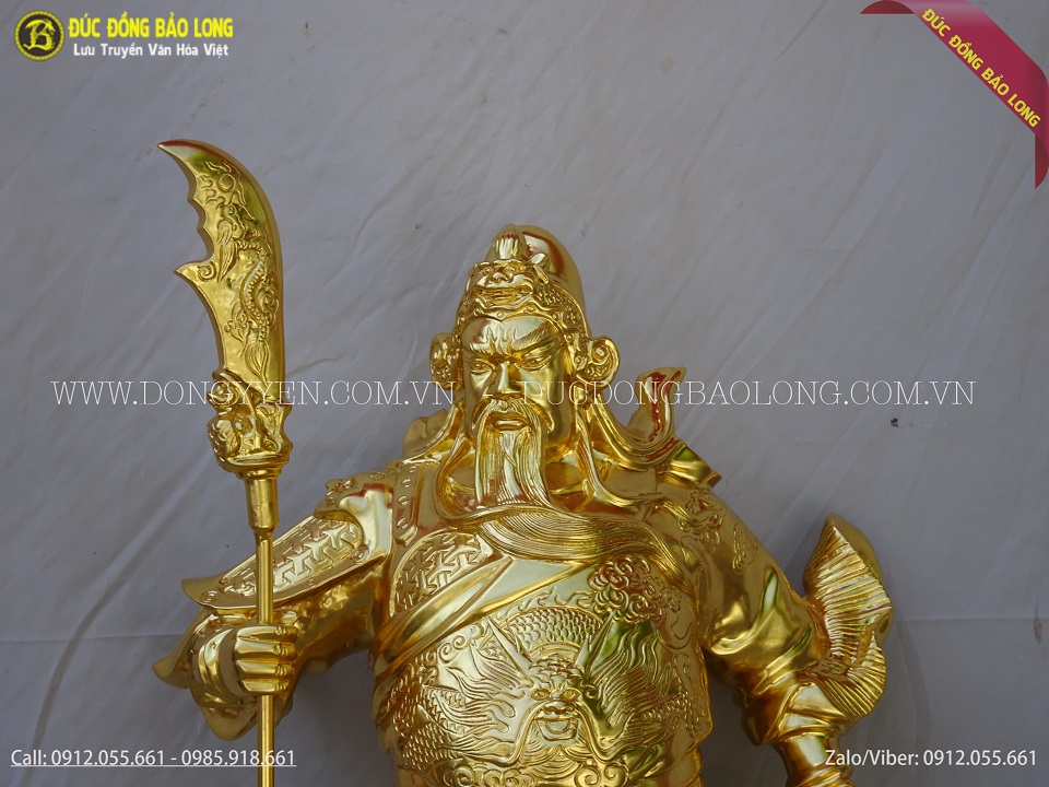 tượng quan công dát vàng 9999
