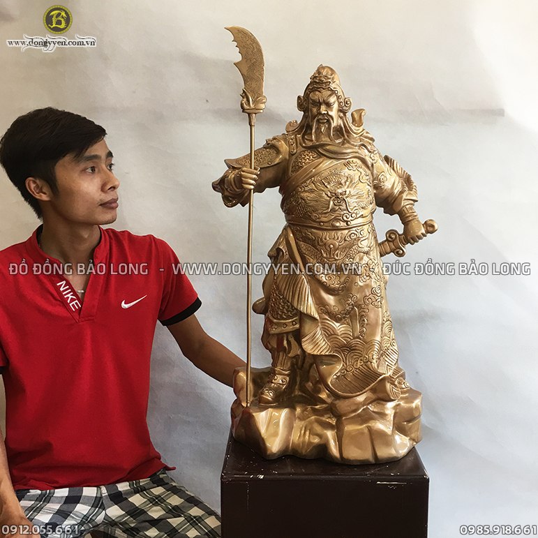Tượng Quan Vân Trường Đứng Đồng Đỏ 81cm