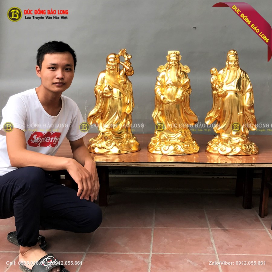 TƯỢNG TAM ĐA PHÚC LỘC THỌ BẰNG ĐỒNG Đẹp
