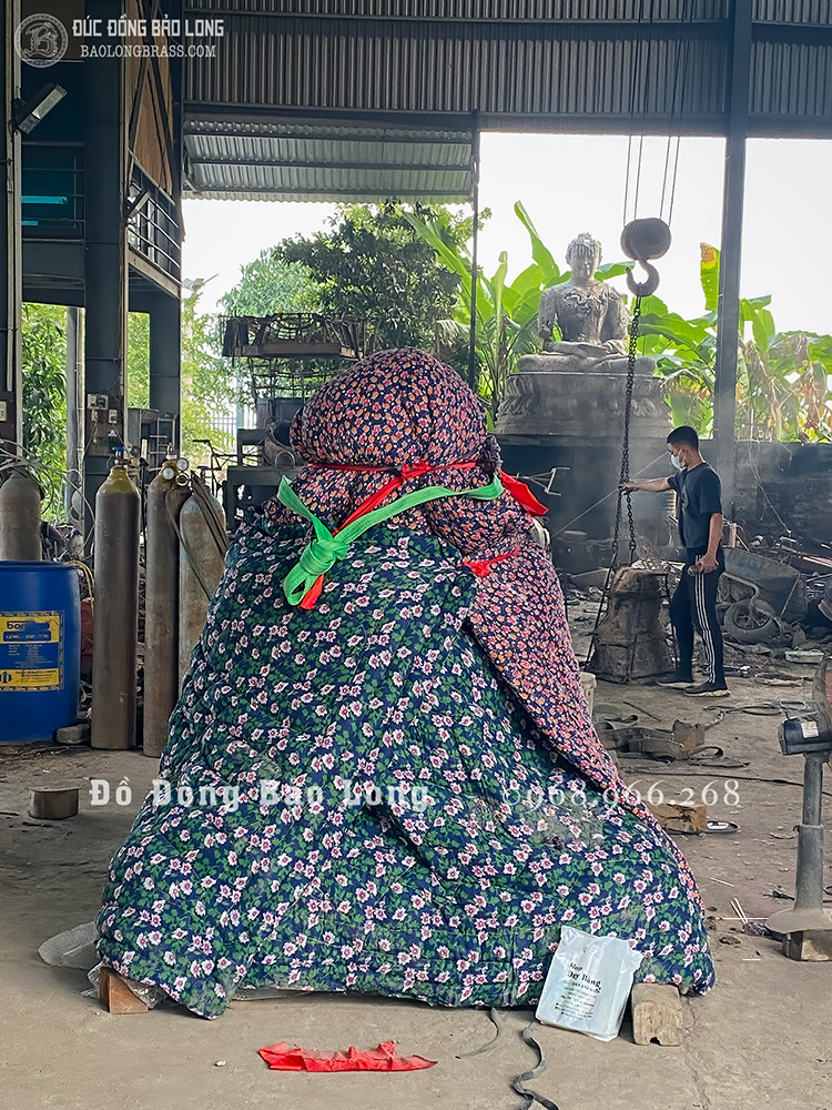 tượng Phật Thích Ca Chuyển Pháp Luân bằng đồng đỏ cao 1m7