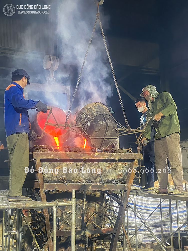 tượng Phật Thích Ca Chuyển Pháp Luân bằng đồng đỏ cao 1m7