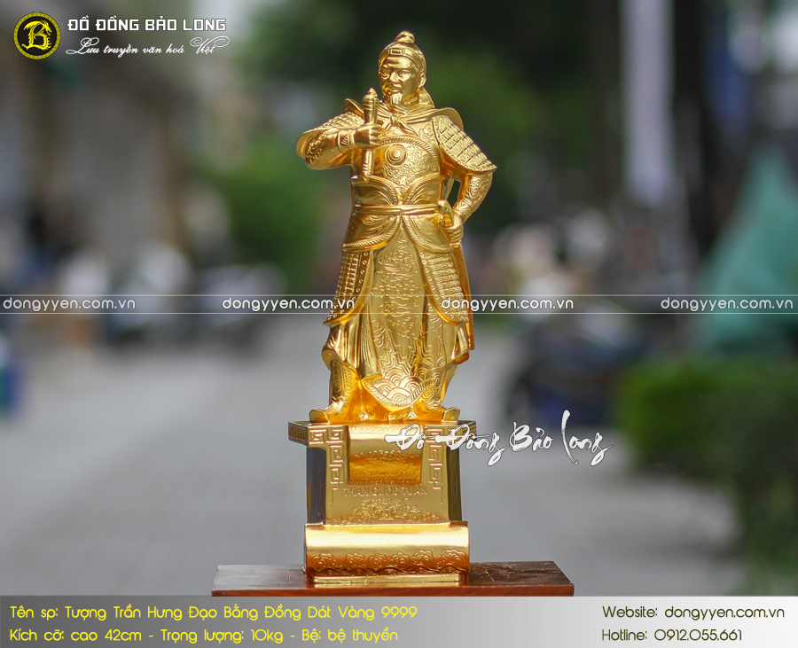 tượng trần hưng đạo bệ thuyền dát vàng 