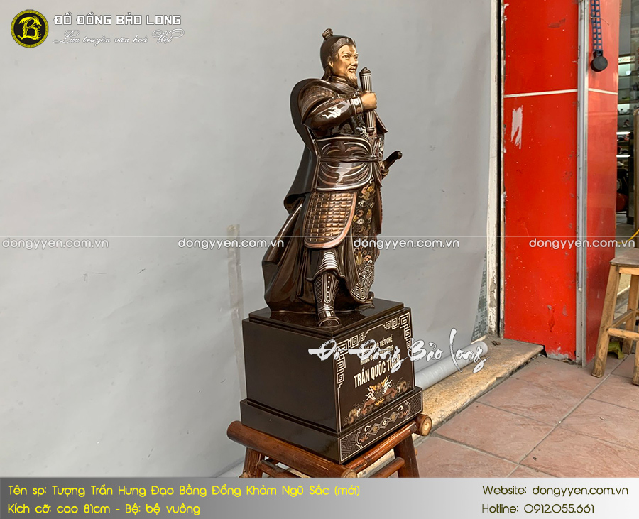 tượng trần hưng đạo khảm ngũ sắc