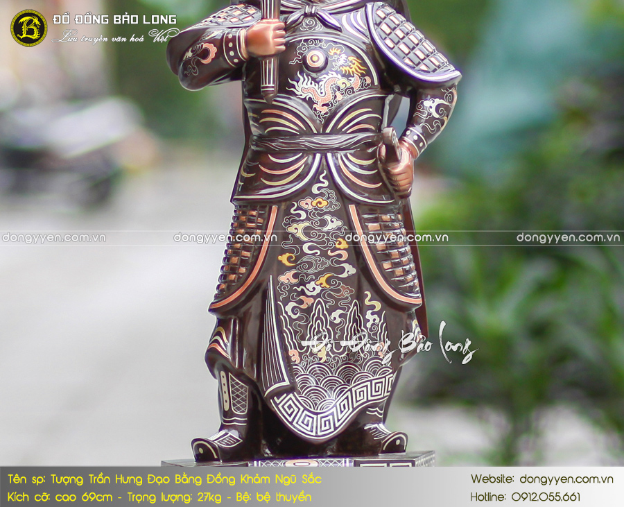 tượng trần hưng đạo khảm ngũ sắc