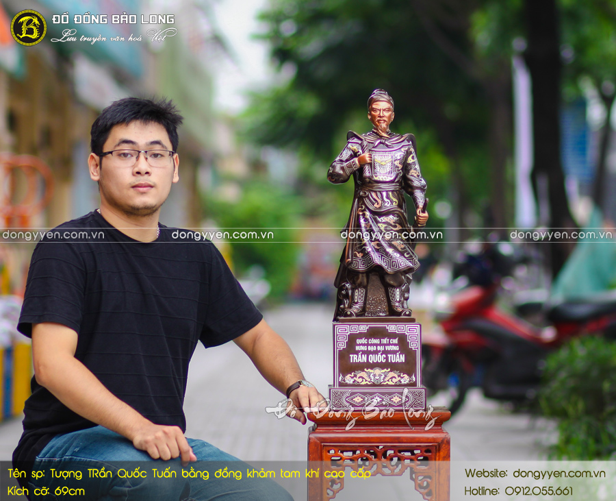 tượng trần quốc tuấn khảm tam khí 