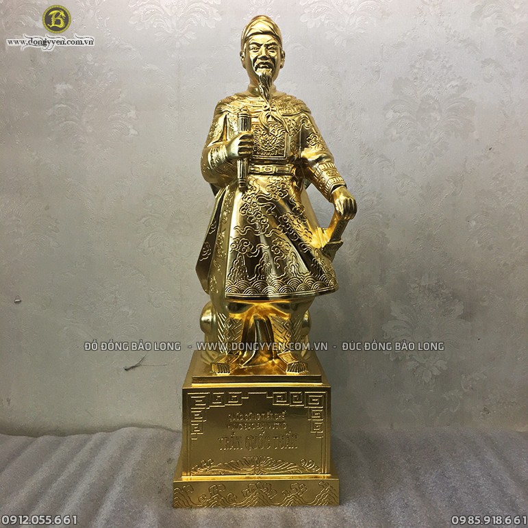 Tượng Trần Quốc Tuấn 48cm Dát Vàng
