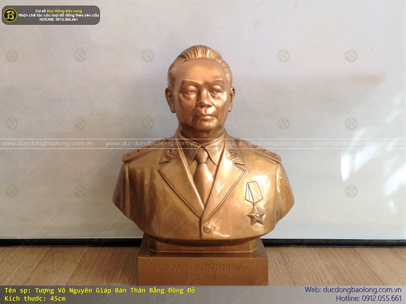 tượng bác giáp bán thân bằng đồng đỏ
