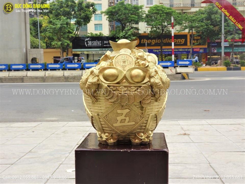 giỏ tiền bằng đồng cực đẹp