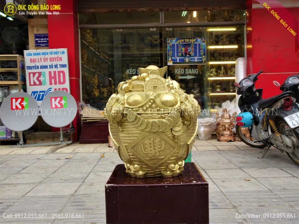 giỏ tiền bằng đồng catut
