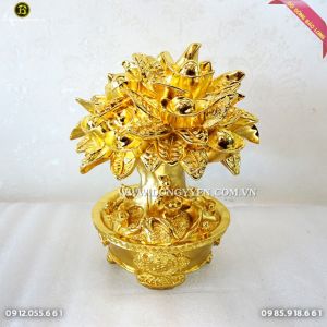 Cây Tiền Tài Lộc Bằng Đồng mạ vàng 24k 23cm cực đẹp